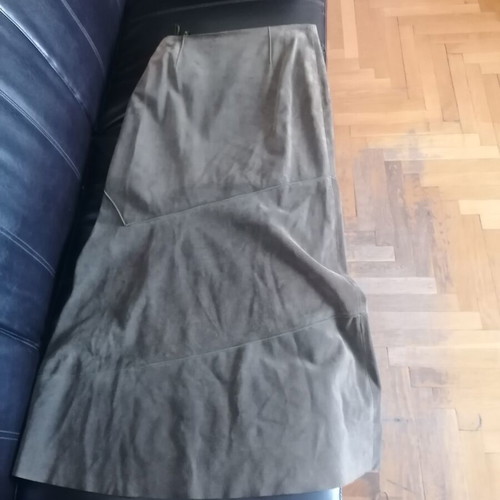 Ashley Brooke vintage leather maxi skirt new, suede, oil color