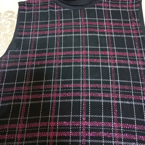 Women's elastic shiny blouse like new, black and pink