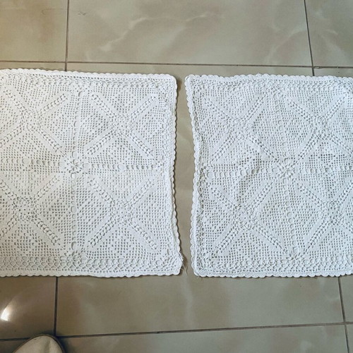 Decorative pillowcases handmade, like new, cotton thread and fabric