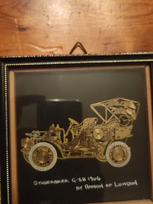 Handmade framed art with watch mechanism car design like new