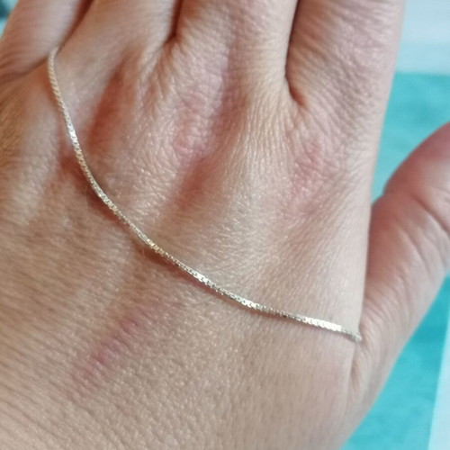 Silver Venetian chain necklace 40 cm new 925