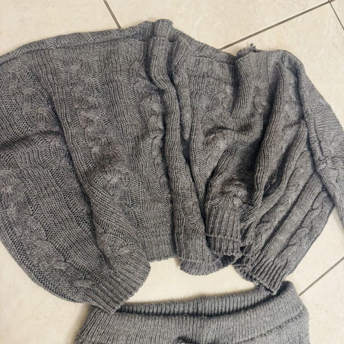 Women's knitted co-ord set 2 pieces used, grey anthracite