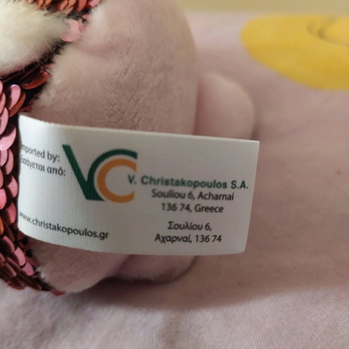 Plush bunny with color-changing sequins, 24 cm