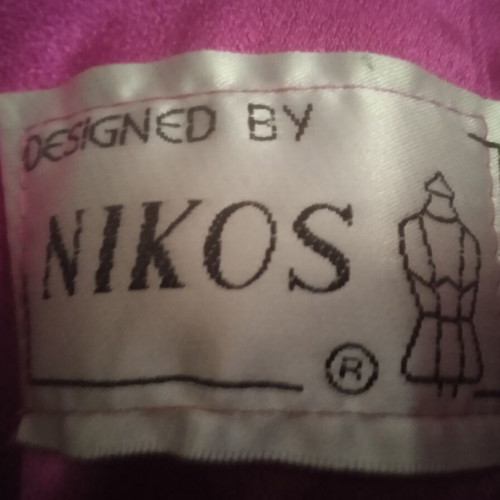 Handmade fuchsia dress with Swarovski, design by Nikos