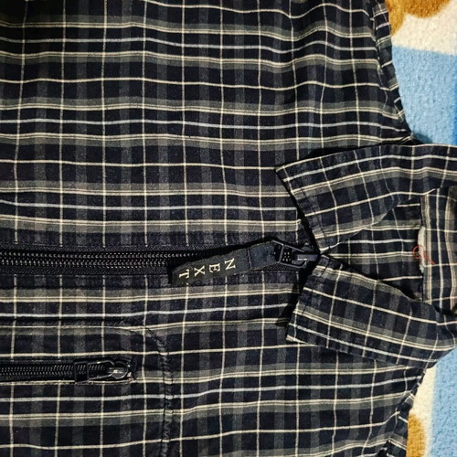 Cotton checked boys' shirt with zipper like new, size 110 cm