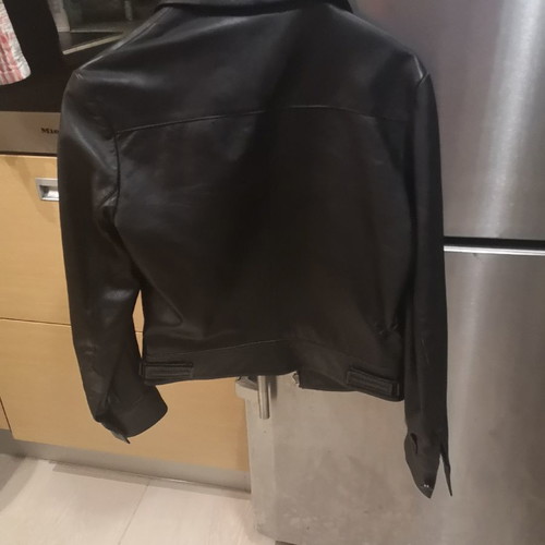 Leather jacket used, black, size S
