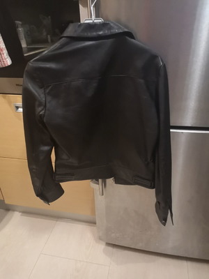 Leather jacket used, black, size S