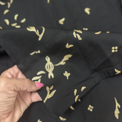 Stine Goya Barbara wrap midi dress size S black gold viscose