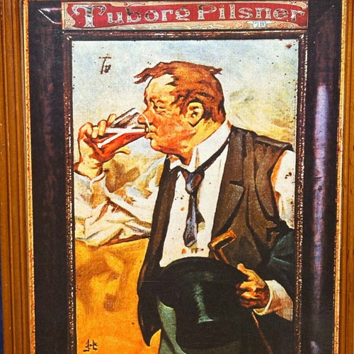 Tuborg Pilsner wooden advertising sign