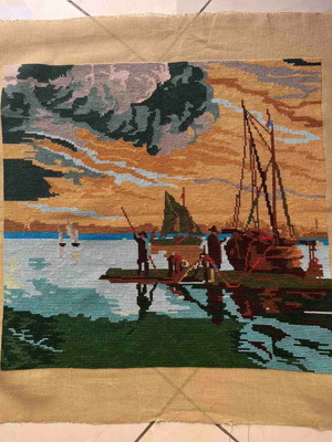 Handmade textile painting frame