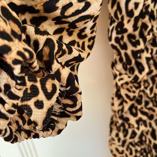 H&M Leopard Dress Draped New, Excellent Fit, XS