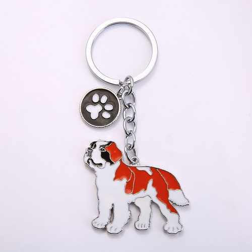 Saint Bernard dog keychain new
