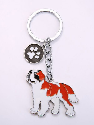 Saint Bernard dog keychain new