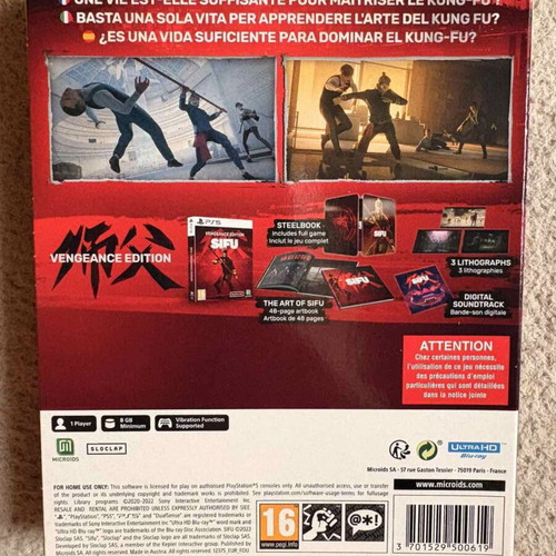 Sifu Vengeance Edition PS5 game with steelbook and art book