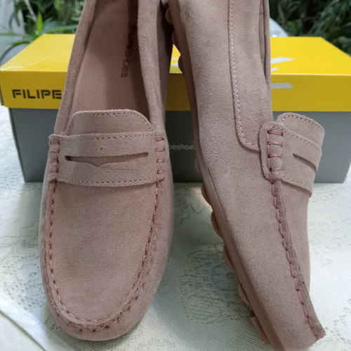 Filipe Shoes moccasins new, size 39, beige pink leather