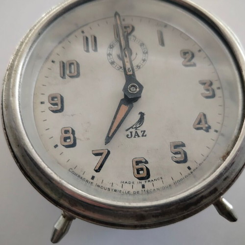 JAZ French wind-up table clock used, 1950s-60s