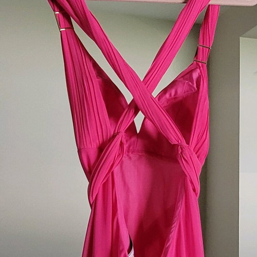 Maestri women's dress long formal backless like new pink