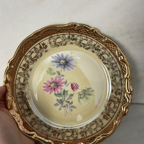 Vintage Bareuther Waldsassen Bavaria porcelain plates and platter