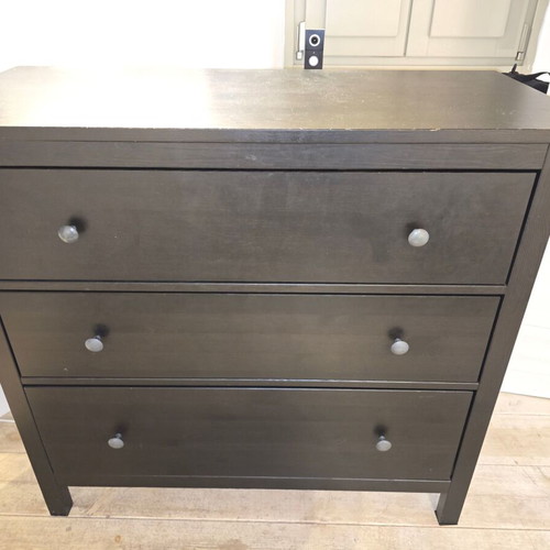 IKEA HEMNES 3-drawer chests used, black-brown, assembled