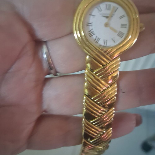 Longines wristwatch women's steel used, gold color, 1990