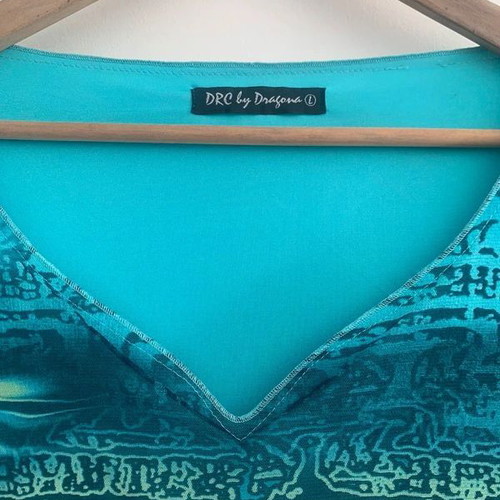 Dress size L, like new, blue and turquoise