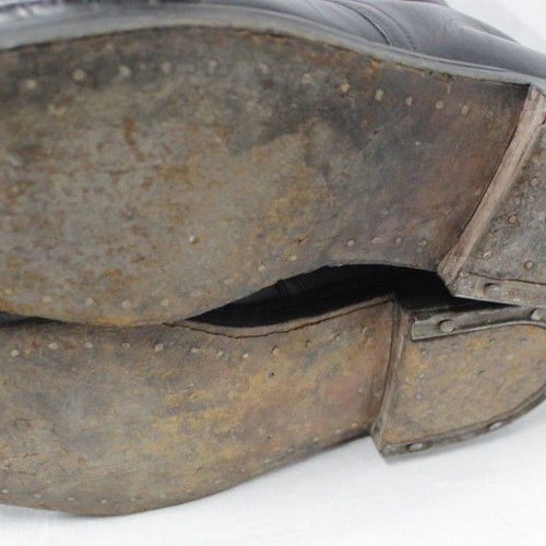 Motorcycle boots black 1960 used, Greek, size 43