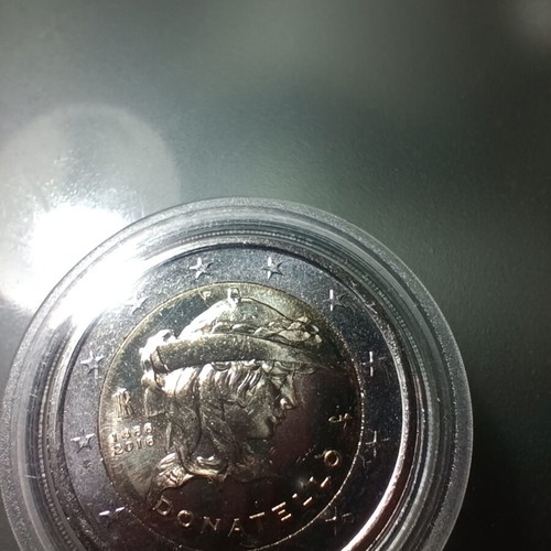 Italy 2 Euro 2016 Donatello coin uncirculated in capsule