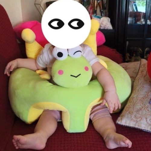 Baby plush support armchair frog design like new