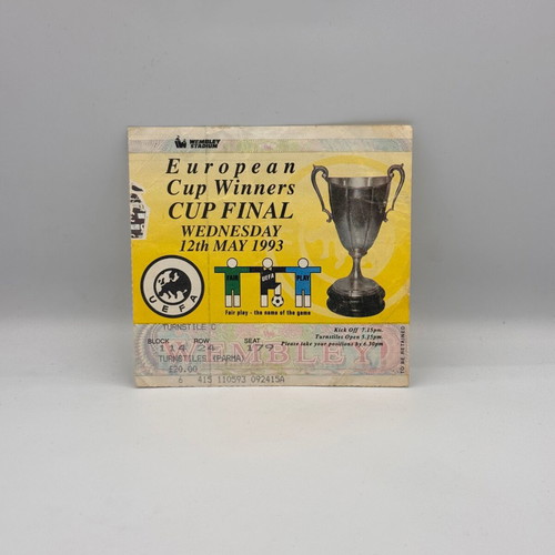 European Cup Winners Cup Final Ticket 1993 used Parma vs. Antwerp