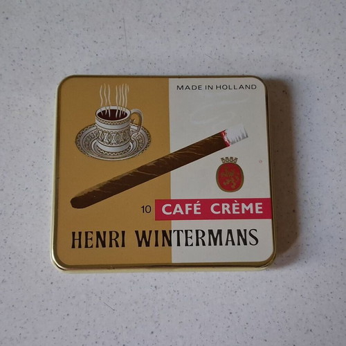 Henri Wintermans Café Crème metal cigar box used, vintage