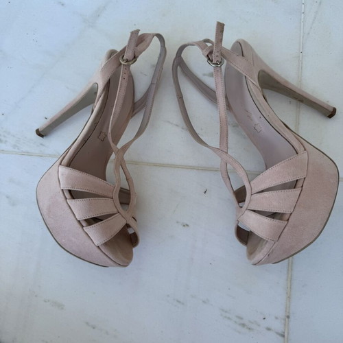 Sante high heels platform nude pink suede size 39 like new