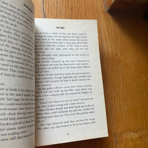 Set of 7 used English books with bonus The Fallen by David Baldacci