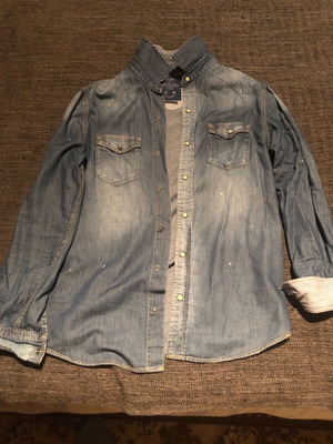 Bershka denim shirt used, size M 38, blue