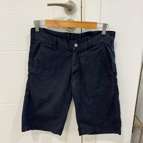 Carhartt Wip Presenter Bermuda mens shorts used, navy blue, size 28W