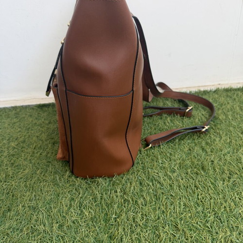 Veta leather backpack new, brown with internal and external pockets