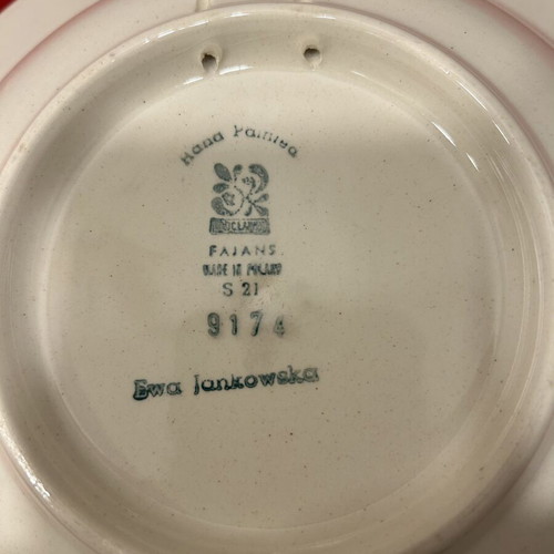 Ceramic Plate Ewa Jankowska Hand Made in Poland Like New