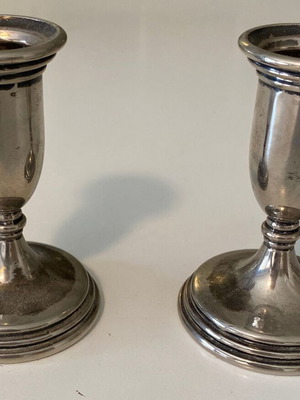 P. Zani Italy Vintage Silver-Plated Candlesticks Pair Used, 9 cm