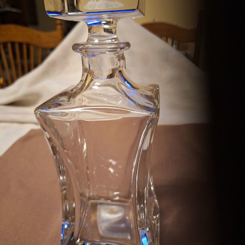 Crystal bottle Naxman like new, heavy, square, 1963g