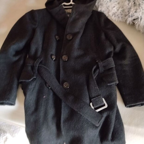 Coat gray with hood used, size XL
