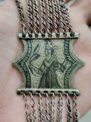 Silver Kiousteki used with sabbati Epirus folk jewelry