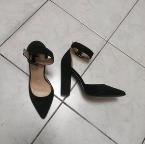 Luigi - Sexy high heels pumps suede strappy black / Γόβες σουέτ ψηλοτάκουνες