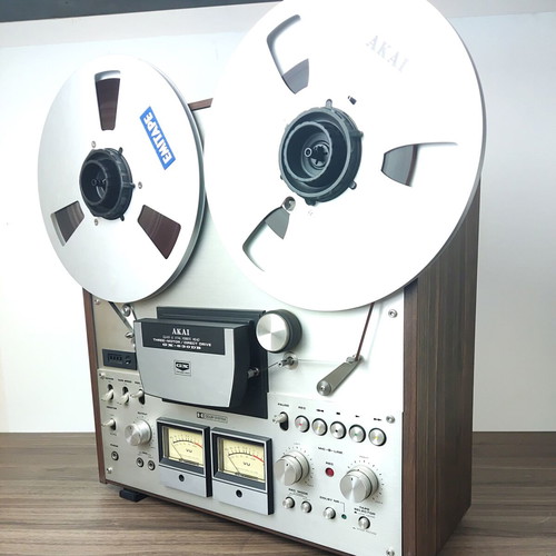 Akai GX-630DB reel-to-reel tape recorder used with original manual and NAB adapters