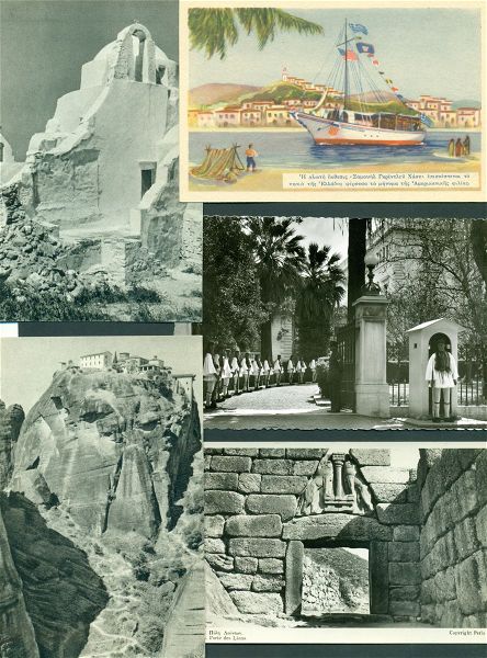  palies kartpostal . 26 palies kartpostal periodou 1905-1960 me diafora topografika ke archeologika themata. se poli kali katastasi.
