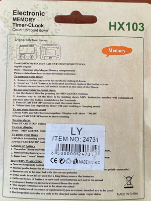 Digital kitchen timer HX103 new