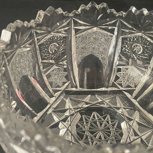 Vintage Hobstar Cut Glass Fontainiera bowl like new