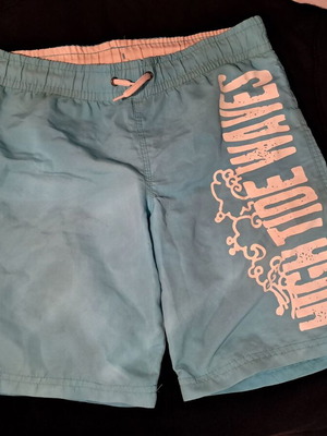 Boys' swim shorts blue and white, like new, size XS