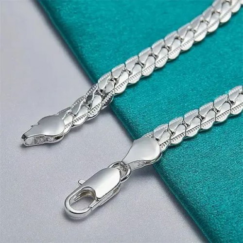Bracelet chain snake design 18 cm new, silver plated