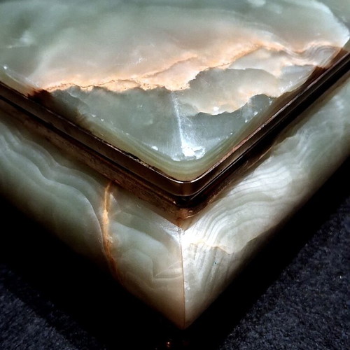 Vintage μπιζουτιέρα green onyx σαν καινούργιο