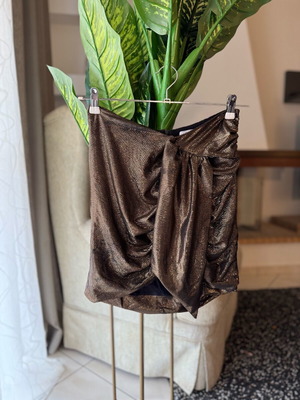 Mini bronze skirt Toi&Moi like new, size M, gold