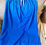  Γυναικεία καλοκαιρινή φουστα μπλε μακριά με σκισιματα στα πλαϊνά